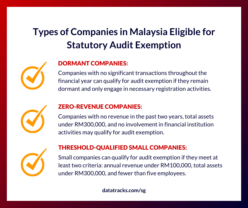 Types of Companies in Malaysia Eligible for Statutory Audit Exemption